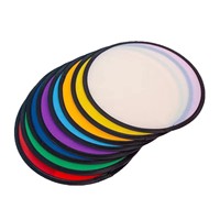 Disque volant pliable en polyester RPET doux de 20 cm et 25 cm avec logo personnalisé, pochette pour ventilateur, cadeau publicitaire numérique