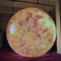 Ballon de lune gonflable géant personnalisé Ballon d'éclairage LED décoratif extérieur Grande lune gonflable avec décor à hélium LED