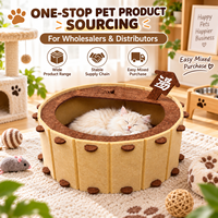 En gros, Maisonnette ronde en feutre pour chat, griffoir, tunnel interactif pour chat, lit, nid de jeu multi-trous pour animaux de compagnie, OEM, taille et couleur personnalisables