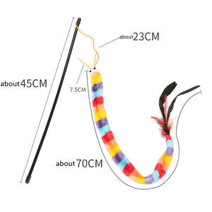 रंगीन कैटरपिलर बिल्ली के खिलौने के साथ टीज़र स्टिक के साथ टीज़र स्टिक बिल्ली के खिलौने - Product Image 6