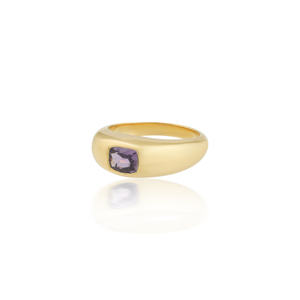 Yellow <b>Gold</b> <b>Ring</b> Featuring a Cushion Cut Purple Sapphire Exquisite <b>ring</b> crafted in lustrous yellow <b>gold</b> - Product Image 2