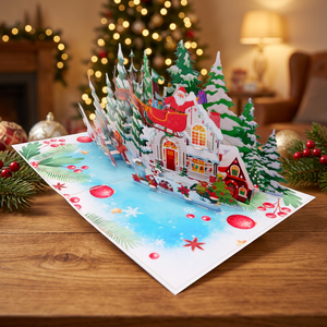 Meilleure Vente : Carte de Vœux 3D Pop-up Ambiance Noël, Artisanat en Papier, Conception Personnalisée Vietnamienne, Découpe Laser, Tendance Actuelle Viet-craft - Product Image 4