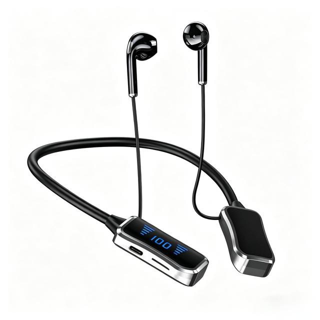 Wholesale Waterproof Wireless Neckband Sports Earphones BT5.4 LED Indicator JL Chipset ENC Headphones Earbuds