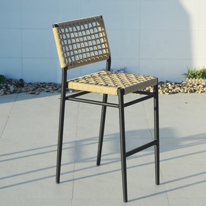 Moderno al aire libre Bistro <span class=keywords><strong>restaurante</strong></span> <span class=keywords><strong>terraza</strong></span> cuerda de aluminio reposabrazos sin barra alta muebles al aire libre Muebles de Jardín conjuntos de muebles - Product Image 5