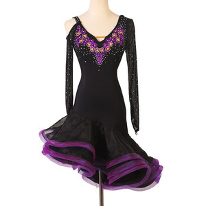 Abito da ballo latino per adulti, professionale, monopezzo con doppie maniche per Cha-Cha, Samba <span class=keywords><strong>e</strong></span> Danze Country - Product Image 2