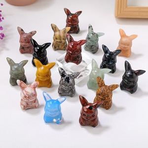 Adorno de cristal Pikachu tallado a mano Natural, regalo de Pokeman de dibujos animados para el Día de los niños, otras artesanías de cristal - Product Image 1