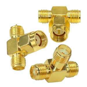 Nhà Sản Xuất T Loại <span class=keywords><strong>SMA</strong></span>-JKK <span class=keywords><strong>SMA</strong></span> Nam Cắm Để <span class=keywords><strong>2</strong></span> Dual <span class=keywords><strong>SMA</strong></span> Nữ Jack RF Coax Adapter Kết Nối - Product Image 2