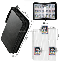 Classeur de cartes à collectionner Premium 4/9 poches, capacité 400/900 cartes, album en cuir PU imperméable avec fermeture éclair pour cartes TCG et cartes sportives