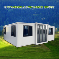 Maison mobile de 20 pieds avec énergie solaire, 2 chambres, maison conteneur pliable et extensible, villa préfabriquée de luxe