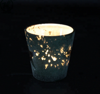 Récipient en verre électro-plaqué, bougie en cire de Noël, pot décoratif, porte-bougie parfumé pour la décoration de la maison et des fêtes