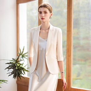 Women's Blazer Solid Color Polyester Worsted Breathable 3D Tailoring Spring Summer 2025 Professional Casual High End Suit Set - Product Image 4