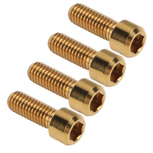 RISK Set di 4 Viti per Freni <span class=keywords><strong>Bici</strong></span> da Montagna in Lega di Titanio M6 16mm, Bullone di Fissaggio per Freni a Disco, Accessorio <span class=keywords><strong>Bici</strong></span> Dorato - Product Image 2