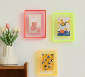 Benutzer definierte Neon Wand Desktop klar DIY 4x6 Plexiglas Acryl Box Bilderrahmen mit Magneten