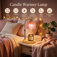 Lampe chauffe-cire en verre en forme de tulipe verte réglable, sans flamme, pour la fonte de cire parfumée, idéale pour les cadeaux