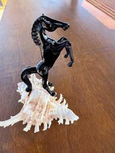 Figura de Caballo de Vidrio Soplado de Murano Hecha a Mano, Escultura de Animal Negro, Arte Tradicional, Decoración de Mesa, Decoración de Sala de Estar - Product Image 6