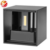 Lampe Murale LED Bidirectionnelle Étanche IP65 Cube 12W en Aluminium, Décorative et Orientable, pour Jardin et Porche