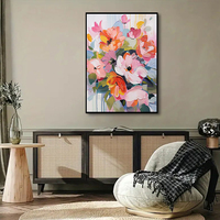 Peintures à l'huile florales 100% faites à la main, œuvres d'art modernes sur toile, taille personnalisable, motifs sur mesure, encadrées pour bureau, hôtel, maison
