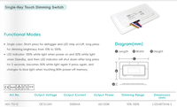 Éclairage de miroir Letaron avec capteur tactile, luminosité réglable de 10% à 100%, DC12/24V 60/120W, interrupteur tactile pour solutions d'éclairage de salle de bain