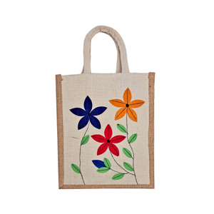 Durable Medium Natural Jute Grocery <b>Shopping</b> <b>Bag</b> <b>Reusable</b> Tote Sack Strong Woven Fiber Carrier For Supermarket Retail Food - Product Image 1