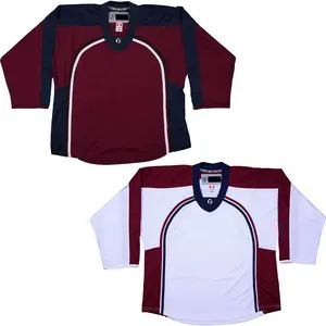 Uniforme de hóquei no gelo suéter personalizado de equipe bordado de alta qualidade, camisa de hóquei no gelo colorado avalanche personalizada