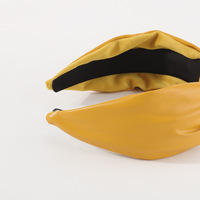 Nouvelle arrivée mode Simple bandeau en cuir métallisé français large bord haut noeud bandeau accessoire de cheveux