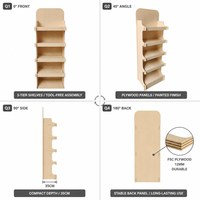 Exhibidor de Madera de 5 Niveles Personalizado para Cosméticos y Cuidado de la Piel, Estante de Madera para Tienda, Fácil de Montar, Exhibición para Punto de Venta, FSC
