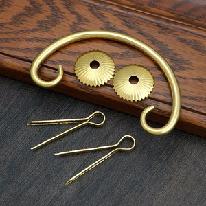 Chengyu Brass Drawer Handle Ring Chinese Style Ming Qing Furniture <b>Pull</b> Durable Surface Decoration - Product Image 2