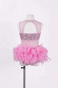 Nuovissimo Abito da Ballo Latino con Piume e Paillettes Brillanti per Spettacolo Costume da Danza Samba e Balletto per Ragazze - Product Image 6