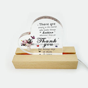 Tanda akrilik bentuk hati dekorasi meja tengah meja kenang-kenangan meja hadiah Wisuda Hari Ibu Diwali Led dasar lampu dasar lampu - Product Image 3