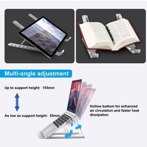 Charmount máy tính xách tay bàn có thể gập lại nhôm có thể điều chỉnh chiều cao tăng làm mát máy tính xách tay đứng - Product Image 4