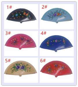 พัดไม้สเปนลายฟลาเมงโกเพ้นท์มือสำหรับเต้นรำ - Product Image 6