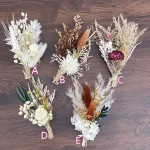 Boho ev dekor düğün Centerpieces kuru bitkiler düzenlemeleri Mini Pampas buket kurutulmuş çiçekler