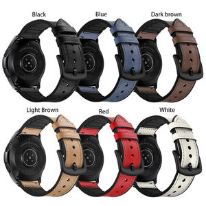 Bracelet de montre hybride en cuir de silicone 20mm 22mm Bracelet de montre intelligent pour Samsung Galaxy Watch 42mm 46mm - Product Image 2