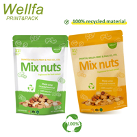 Op maat gemaakte Doypack met staande bovenrits, voedselveilige verpakkingen voor gedroogd fruit, pinda's, walnoten, gemengde cashewnoten, staande pouch
