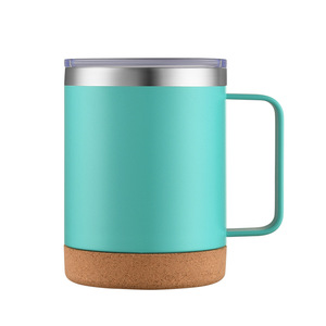 12oz Handle <b>Mug</b> With Cork Bottom <b>Double</b> <b>Wall</b> Vacuum Insulated Stainless Steel Coffee Cup 304 Custom Logo Wholesale <b>Mug</b> - Product Image 6