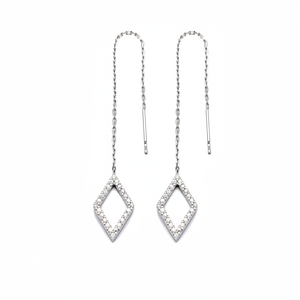 Pendientes de cadena larga hechos a mano con hilo de oreja para mujer, joyería turca de Plata de Ley 925, venta al por mayor - Product Image 2