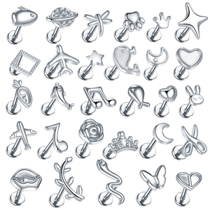 Bijou tendance en acier inoxydable 316L pour piercing de lèvre, labret, tragus, hélix, boucle d'oreille punk, divers modèles pour le cartilage de l'oreille - Product Image 6