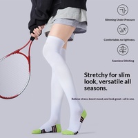 Chaussettes de compression montantes au-dessus du genou pour femmes, idéales pour le yoga, le Pilates et le fitness, tricotées, absorbantes, respirantes, antibactériennes, ODM