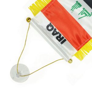 Bandera de Iraquí con Logotipo Personalizado, Impresa Digitalmente en Poliéster y Plástico para Espejo Retrovisor de Coche y Decoración del Hogar - Product Image 4