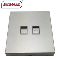 Acoplador RJ45 Tipo 86 de Primera Calidad para Reino Unido, Placa de Pared con Cubierta, Carcasa de ABS, Puertos Simples/Dobles, Certificado CE