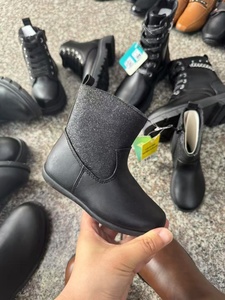 Botas Infantiles Económicas de Otoño Zapatos de Cuero con Suela Blanda Diseño Mixto Zapatos Escolares Negros al Por Mayor - Product Image 5