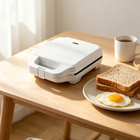 Grille électrique pour petit-déjeuner à grande capacité, 4 portions, coque extérieure en acier inoxydable