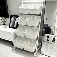 Étagère de rangement pour collations en acier, étagère multi-niveaux sur pied, chariot de cuisine, panier à fruits et légumes, paniers de rangement, sans installation