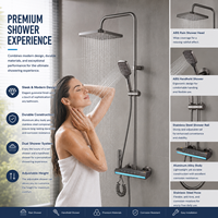 Ensemble de douche gris anthracite en aluminium spatial avec douchette à main et mitigeur de salle de bain