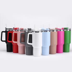 Gobelet isotherme en céramique de 40 oz, personnalisable, avec poignée, en acier inoxydable, pour les voyages - Product Image 3