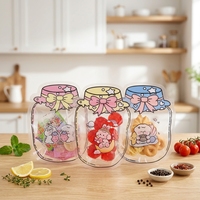 Sachet refermable transparent en forme de bocal Mason découpé au laser pour bonbons, biscuits et petits cadeaux