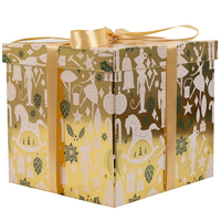 Boîte pliante carrée personnalisée, grande capacité, recyclable, blanche, orange, rouge foncé strié, portefeuille, cadeau, papier couché, estampage, bougie