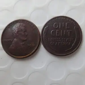 カスタムメタルコイン卸売米国スモールワンセント1914 P/D/Sリンカーンペニー銅複製装飾商業コイン