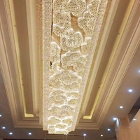 Lustre LED moderne de luxe, nouveau produit pour salle de banquet, centre commercial, hall d'hôtel, base en verre décorative