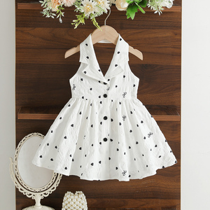 Abito Midi Estivo da Bambina <span class=keywords><strong>con</strong></span> Fiocco Floreale e Farfalla, Scollo a V, Senza Maniche, in Rete, per Feste di Compleanno e Occasioni Speciali - Stile Principessa - Product Image 1